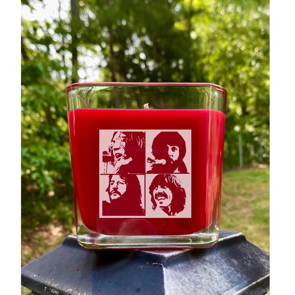 Let it Be Etched Beatles Candle Personalized